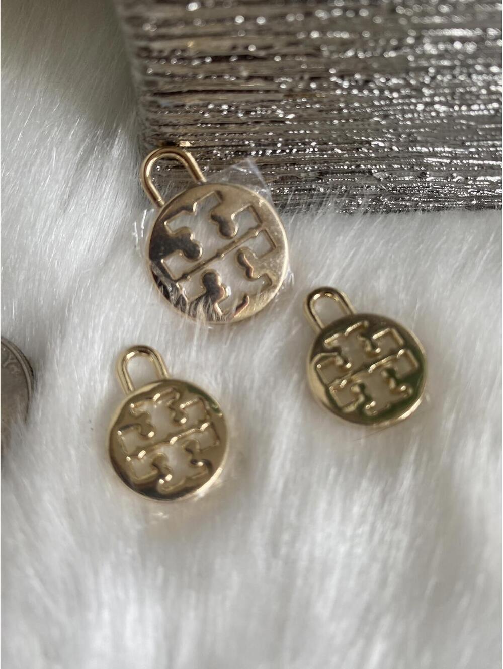 Tory Burch Gold Logo Charms Set of 3